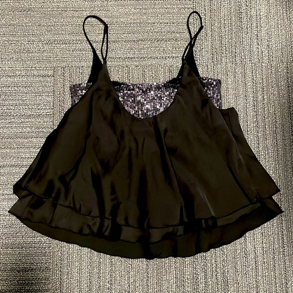 Free People Black Turn It On Cami Top Size XS